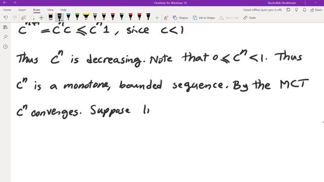 Advanced Calculus I, Part 10, The Monotone Convergence Theorem; Examples; Ratio Lemma for Sequences