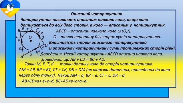 8 кл.  Вписані та описані чотирикутники.