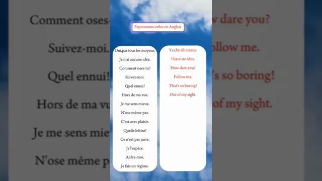 Expressions utiles à traduire #viral #français #french