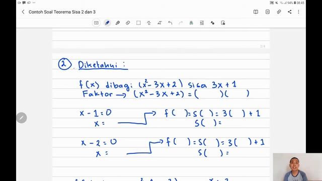 Polinomial (Suku Banyak) ~ Contoh Soal Teorema Sisa 2 dan 3