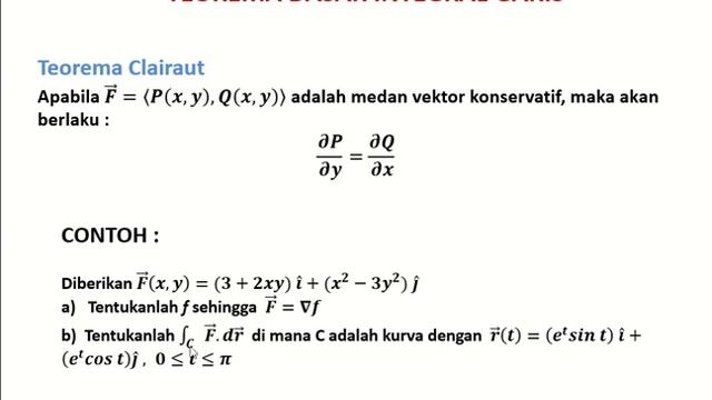 TEOREMA DASAR INTEGRAL GARIS