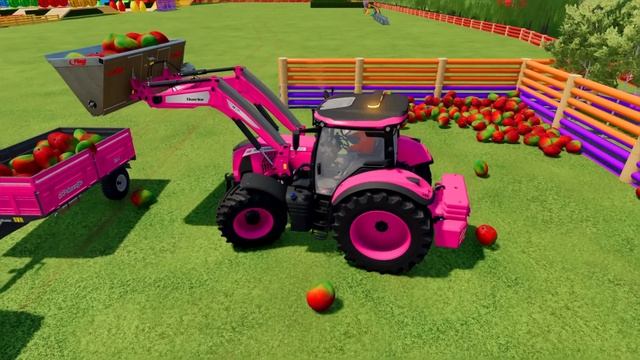 CLAAS vs LAMBORGHINI vs CASE vs FENDT vs JOHN DERRE TRACTORS BATTLE WITH FUEL TANKS - Fs 22