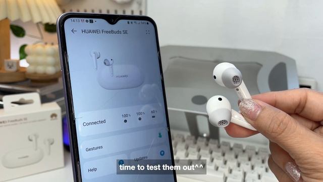 HUAWEI Freebuds SE Aesthetic Unboxing + Audio Testing (with Built-in Noise Cancelling) ❤︎ Emmy Lou