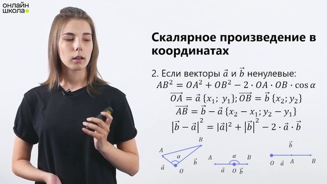 Угол между векторами. Уроки 11. Геометрия 9 класс