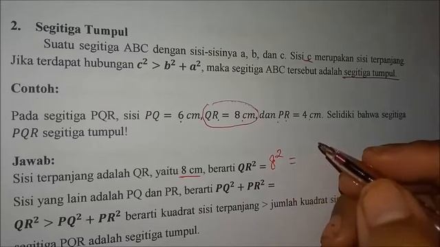 Bab VI Part 2 Kebalikan (Konvers) & Menentukan Jenis Segitiga Dari Teorema Pythagoras