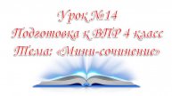 Подготовка к ВПР Урок №14 Мини-сочинение