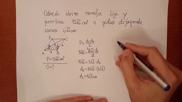 Pitagorina teorema - romb