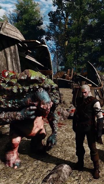 Скальный тролль feat Геральт из Ривии  Ведьмак 3 Дикая Охота Next Gen Shorts thewitcher