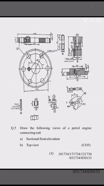 #HSBTE Diploma 3rd Sem Agriculture Engg. Sample paper of Mechanical Engineering Drawing July 2023