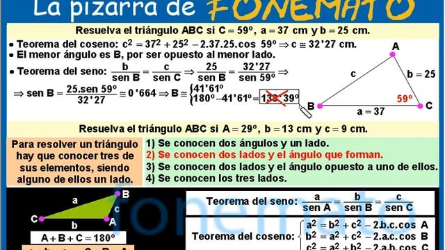 Resolución de triángulos. Ejercicio 2