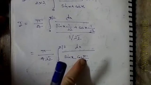 integration limit 0 to pie/2 x/(cosx+sinx) dx #cbse #upboard