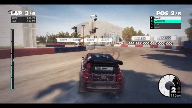DiRT 3 Complete Edition Multiplayer: Citroen C4 RX on Los Angeles Circuit.