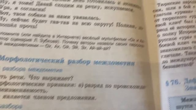 Русский язык/7 кл/ Морфологический разбор междометия/09.05.22