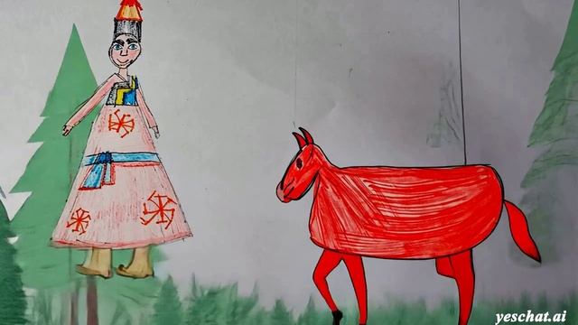 Анимация рисунка к сказке "Водяная старуха"