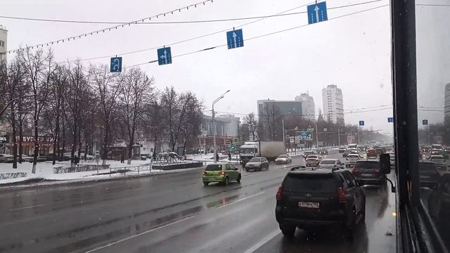 Поездка по городу Уфа в снегопад 14 ноября 2021