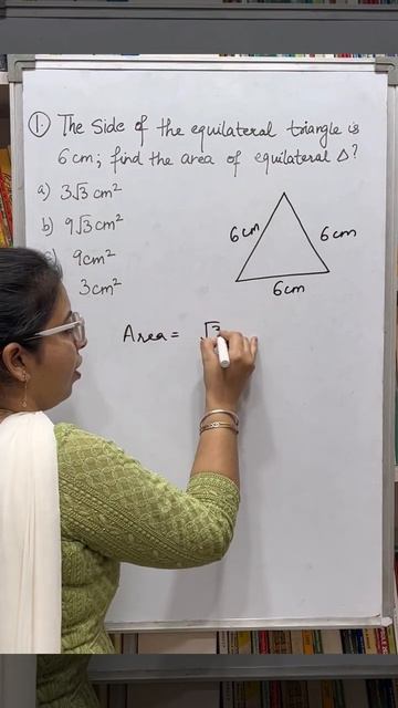 Area of equilateral triangle #mensuration #area #triangle #ytshorts #viralshorts