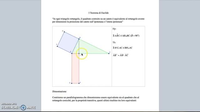 Primo Teorema di Euclide ipotesi e tesi