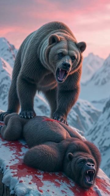 Epic Battle Royale: Wild Animals Face Off in a Snowy Showdown!" ❄️🐾🔥 #animal #wolf #tiger