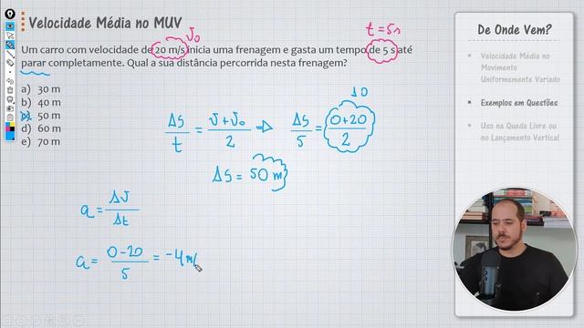 Velocidade Média no MUV + Exercícios
