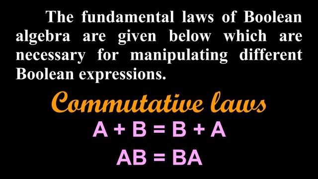 Laws and Theorems of Boolean Algebra-Commutative Law, Associative Law, Distributive Law