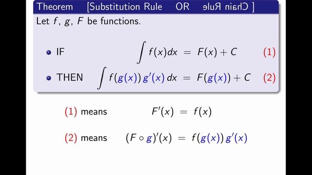 9.1 Integration by substitution - The theory