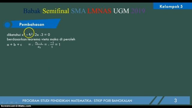 Tugas mahasiswa: Penerapan Pemfaktoran dan penguraian untuk Tiga Suku