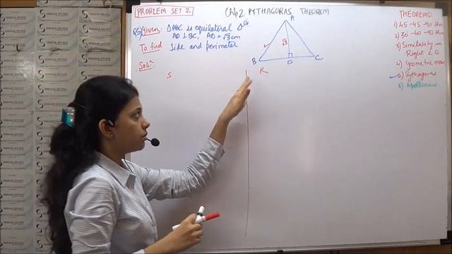 GEOMETRY CHP 2 PYTHAGORAS THEOREM : PROBLEM SET 2 ( NEW SYLLABUS MAHARASHTRA BOARD)