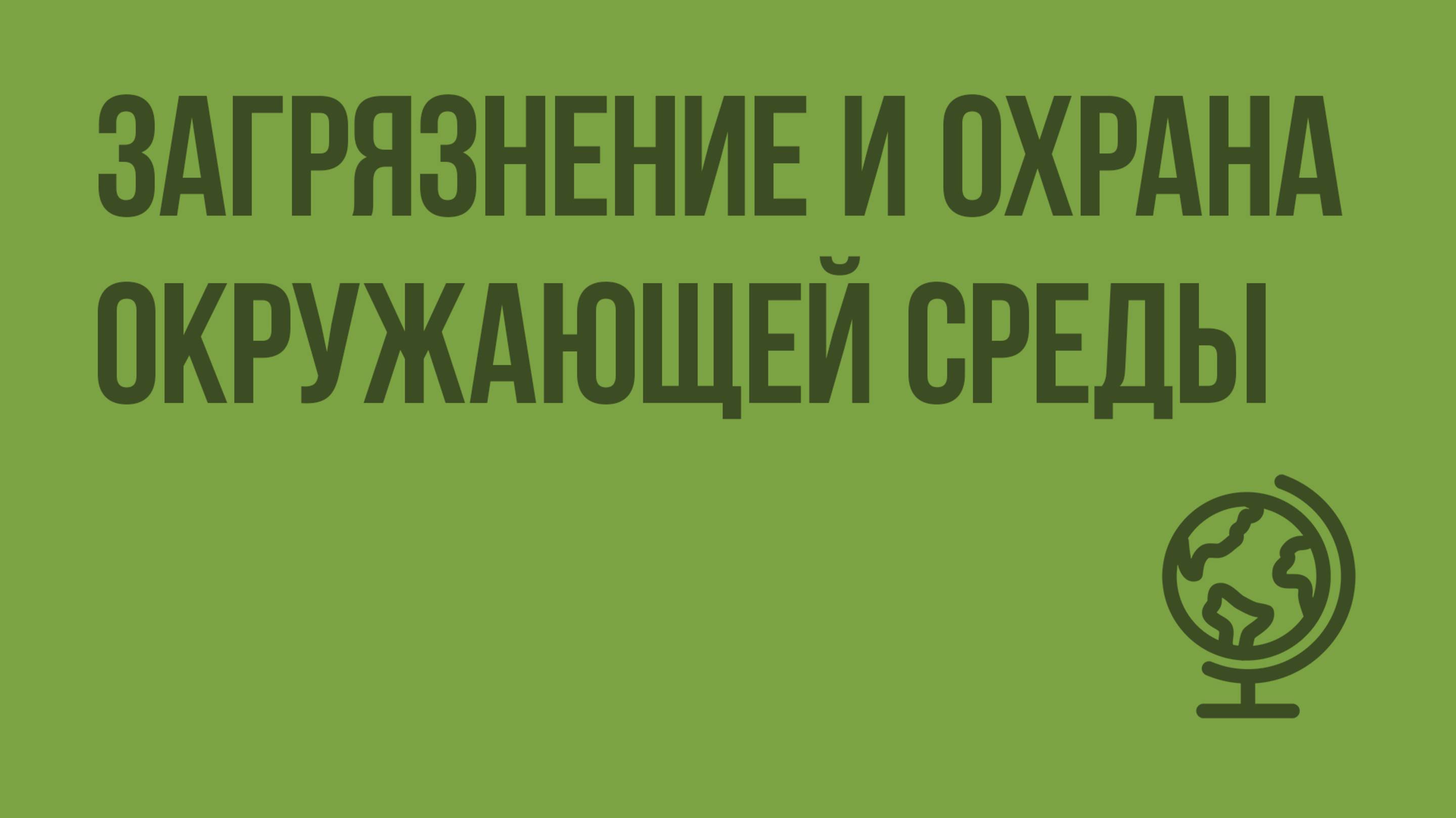 Загрязнение и охрана окружающей среды. Видеоурок по географии 10 класс