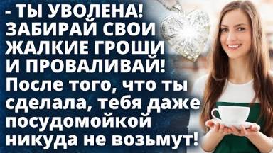 Ты УВОЛЕНА! После того, что ты сделала, тебя даже посудомойкой никуда не возьмут! Истории любви