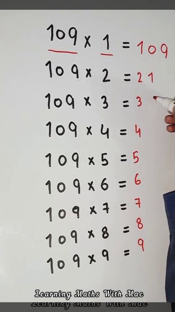#Math #learnmaths #mathfacts #shorts #mathematics     Amazing Trick to Write 109 Times Table.