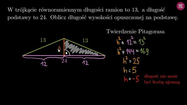 Twierdzenie Pitagorasa - zadania z trójkątami #6 [ Twierdzenie Pitagorasa ]