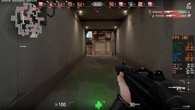 Valorant GTX 1050 Ti + i5 9300H | High Settings 1080p