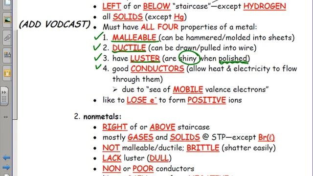 The Periodic Table: Metals, Nonmetals, & Metalloids