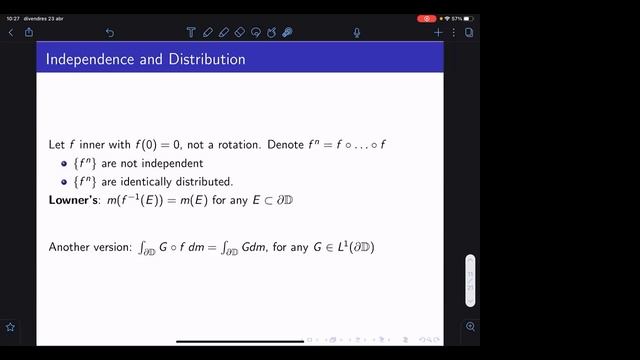 A Central Limit Theorem for Inner Functions - Artur Nicolau, Universitat Autònoma de Barcelona