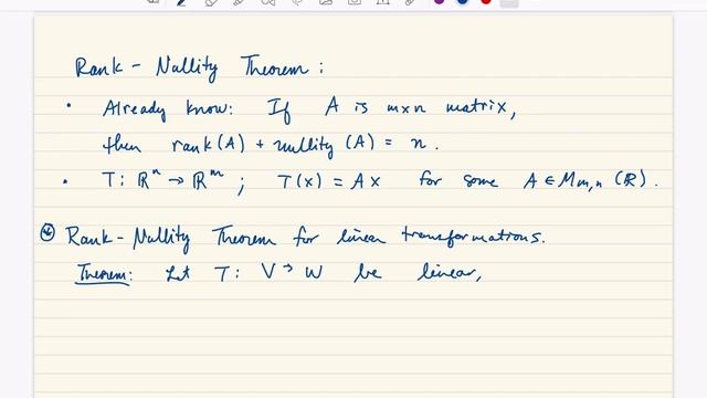 The Rank Nullity Theorem
