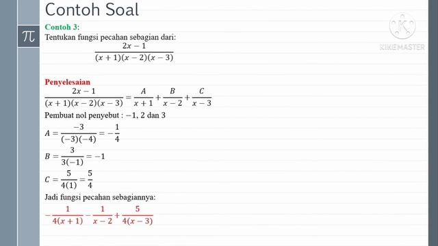 Suku Banyak Polinomial 7 : Fungsi Pecahan Sebagian Pada Suku Banyak