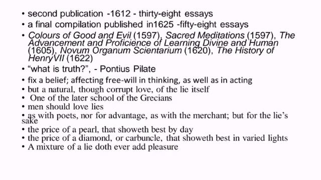 Of Truth by Francis Bacon Summary in Tamil