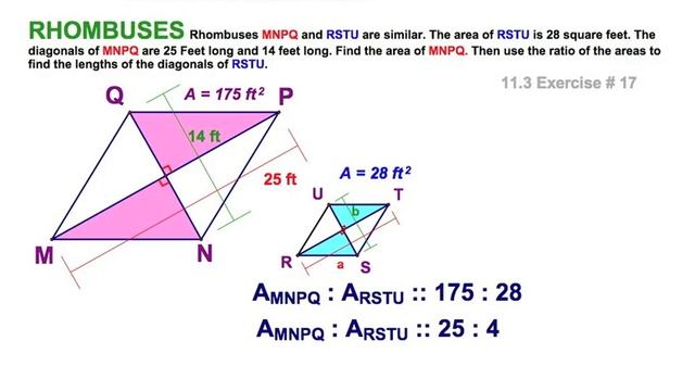 Ratio of Areas of similar polygons: Sample Exercises / 11.3B
