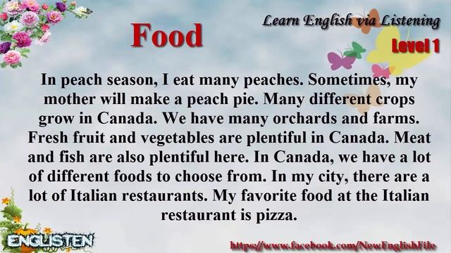 Food Learn English via Listening Level 1 Unit 89