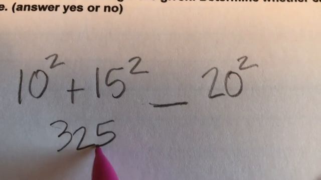 Pre-Algebra 10-4 Is it a Right Triangle?