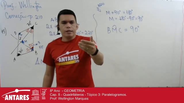 8º Ano  - GEOMETRIA - Cap. 8 - Quadriláteros - Tópico 3: Paralelogramos - Prof: Wellington Marques