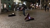 Busker in Dam Square, Amsterdam