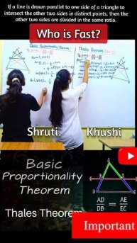 Maths is Fun | Who is Fast at Maths | Thales Theorem/ BPT Class 10 #shorts #youtubeshorts #fun #mat