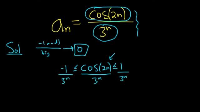 Larson Calculus 9.1 #44: Determine if the Sequence a_n = cos(2n)/3^n Converges or Diverges