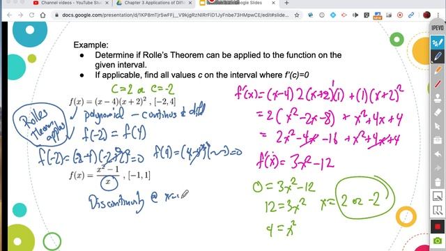 Calculus 1 Section 3 2 Rolle's Theorem and the Mean Value Theorem