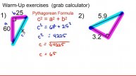 4. Review of finding leg or hypotenuse of right triangle
