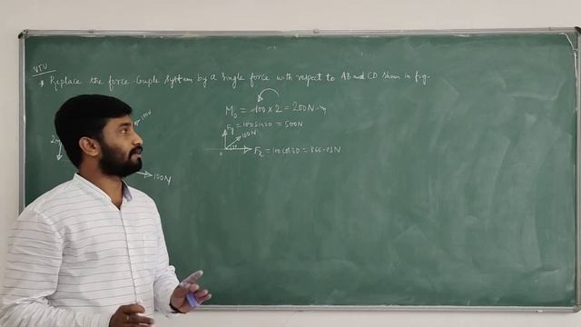 VTU Question paper problem-Force Couple System using varignon's theorem.