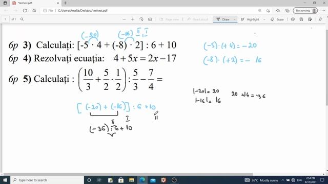 Test initial matematica Clasa VII-a  #testinitial
