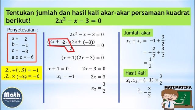 Jumlah & Hasil Kali Akar - PJJ Matematika Kelas 9 Bab Persamaan dan Fungsi Kuadrat (Part 5)