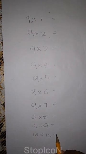 9 multiplication table easy step#shorts